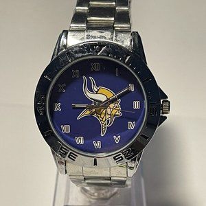 MINNESOTA VIKINGS NFL Casual Stainless-Steel Wristwatch NEW